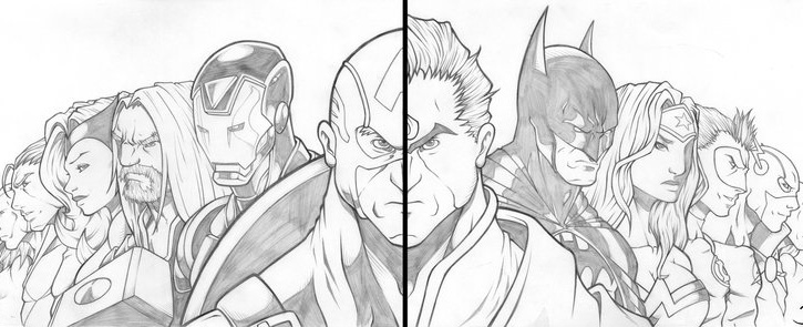Avengers vs Justice League Sketch