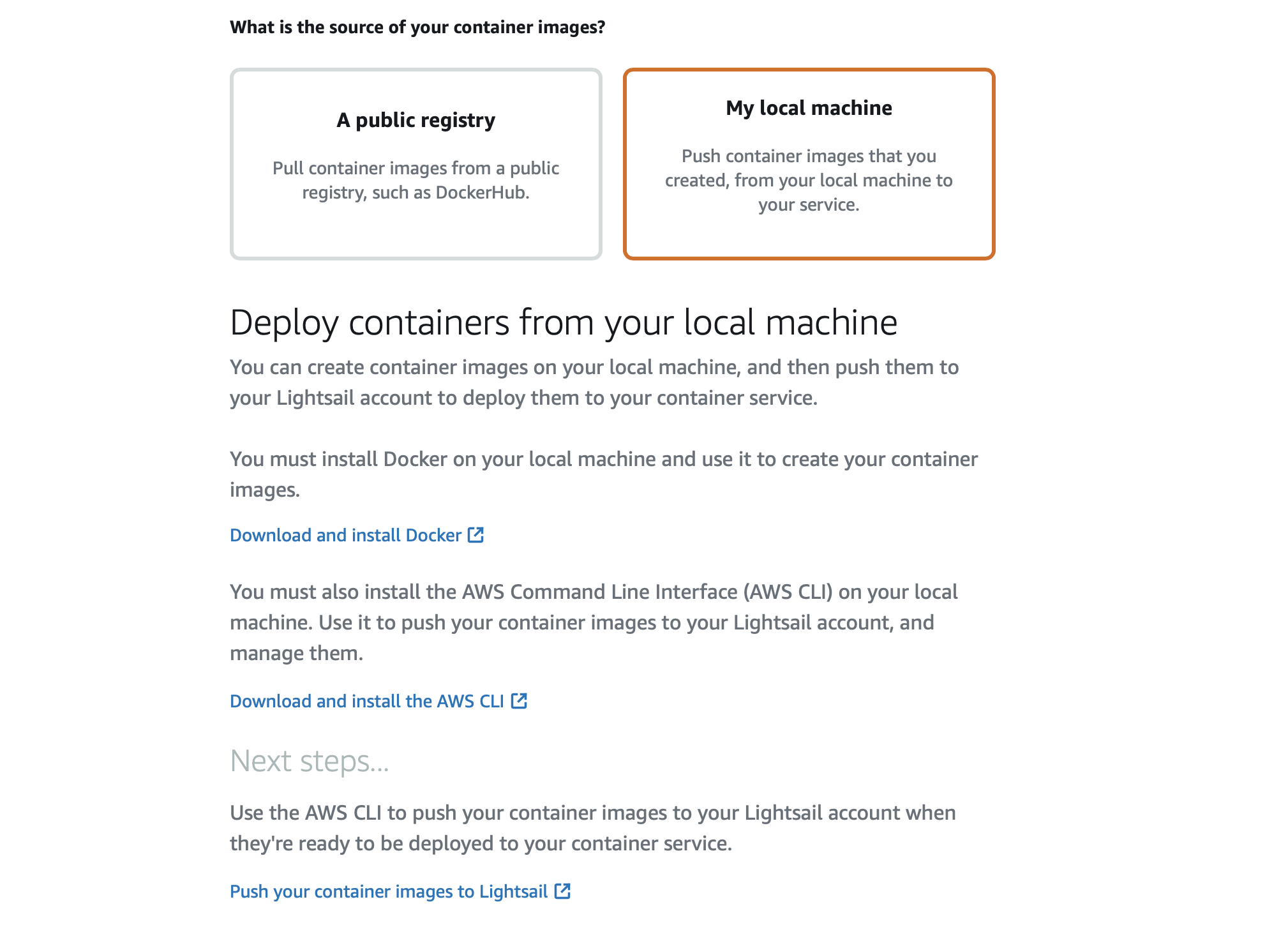 Amazon Lightsail Container Service Manual Update
